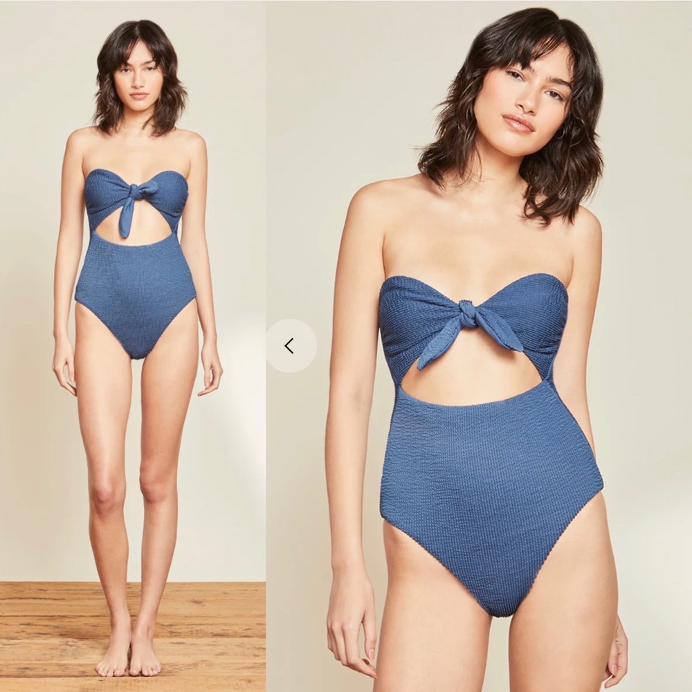 Veronica Beard Blue One Piece Swimsuit